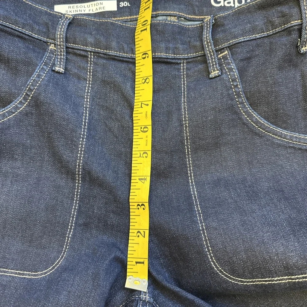 Gap 1969 Resolution Skinny Flare Jeans Womens 30L Mid Rise Stretch Denim